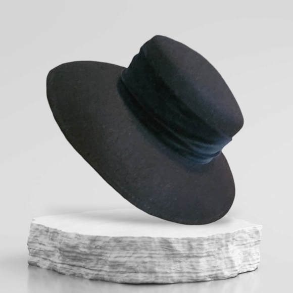 Vintage Burberrys Classic 100% Wool Hat Fedora Black One Size - Picture 3 of 15